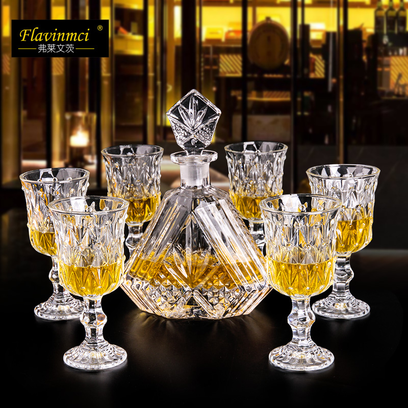 Flavents Crystal Glass Whisky Glass Red Wine Bottles Wine Bottles Creative Foreign Wine Glasses Wine Furniture Gift Sets