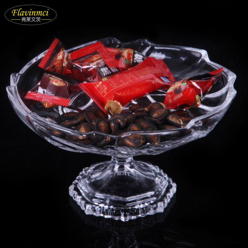 Fleventz Crystal Glass Dry Fruit Disk Football Creative Fruit Disk Fruit Fruit Bucket