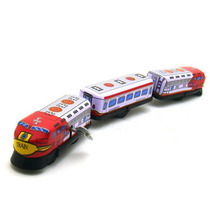 Rare Iron City Clockwork Iron Sheet Toys Upper Chord Retro Collection Gift Childrens Baby High Speed Train Subway Train