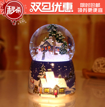 Christmas snow house Water crystal ball Luminous colored lights Snow Music Box Eight soundboxes to send girlfriends Girlfriends Birthday Gifts