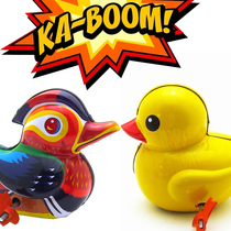Retro post-80s nostalgic tin toys Classic childrens birthday gifts winding props ornaments Little yellow duck Mandarin duck