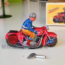 Post-80s nostalgic tin toy clockwork winding winding Childrens parent-child manual decompression collection gift ornament motorcycle