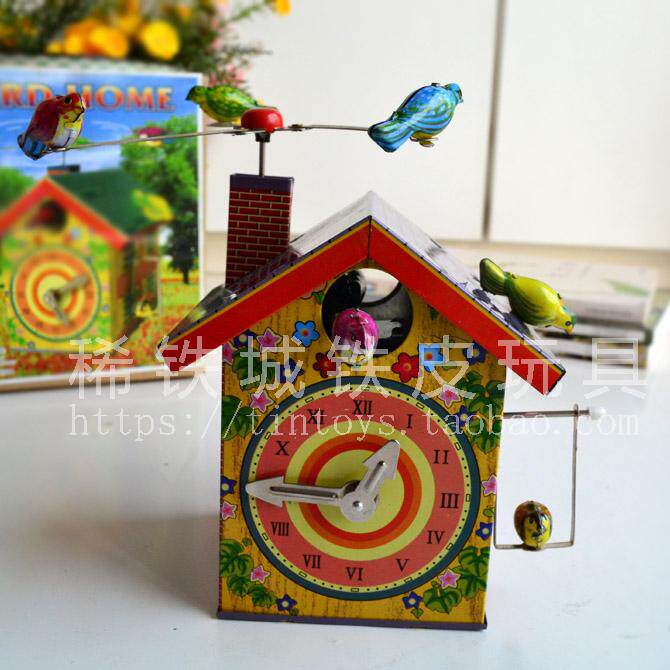 80 post-retro nostalgic clockwork Tin Toy Outlet Foreign Trade Classic Gift Children Gift decoration Pendulum Decorated Birds Nest