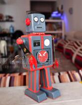 Rare Iron City-Clockwork on Strings Tints Toys Nostalgia Export Foreign Trade Children Baby Gift Antenna Robots