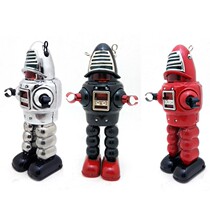 80 Rear Nostalgia Classic Sheet Iron Mainspring Toy Robot Bar Decoration Collection Upper Strings Stiff Gift Gifts