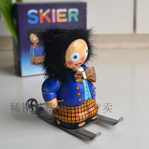 80 back nostalgic clockwork Tin Toy Classic handmade Upper chain Child outlet Christmas gift Gift Black Ski