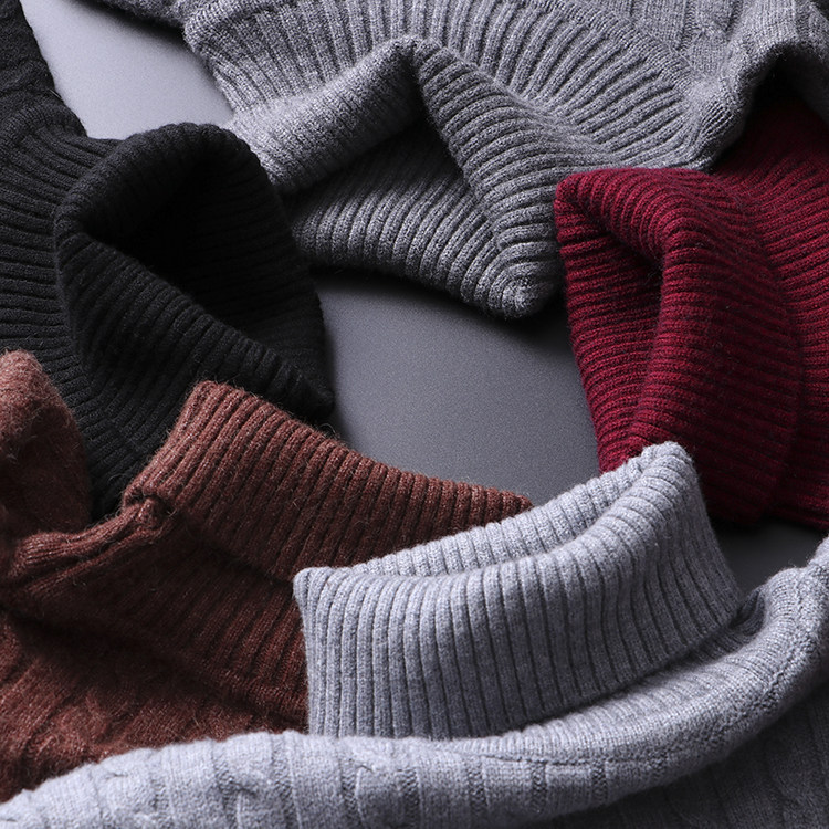 Soft Confucian outrageous foreign trade factory cut standard tail single tail goods men's thickened pullover turtleneck sweater sweater