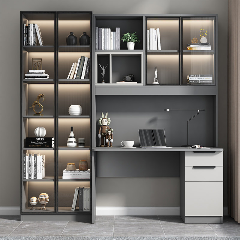 Computer desk desk bookcase integrated combination table modern minimalist home light luxury style desk word student desk