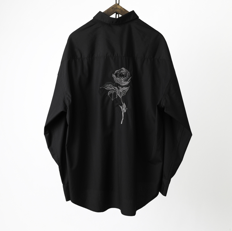 Men's Designer Fashion Brand Japanese Style Long-Sleeve Black Casual Shirt, Loose Fit, Wrinkle-Free, Niche Men's Trendy Shirt Men's Designer Fashion Brand Japanese Style Long-Sleeve Black Casual Shirt, Loose Fit, Wrinkle-Free, Niche Men's Trendy Shirt