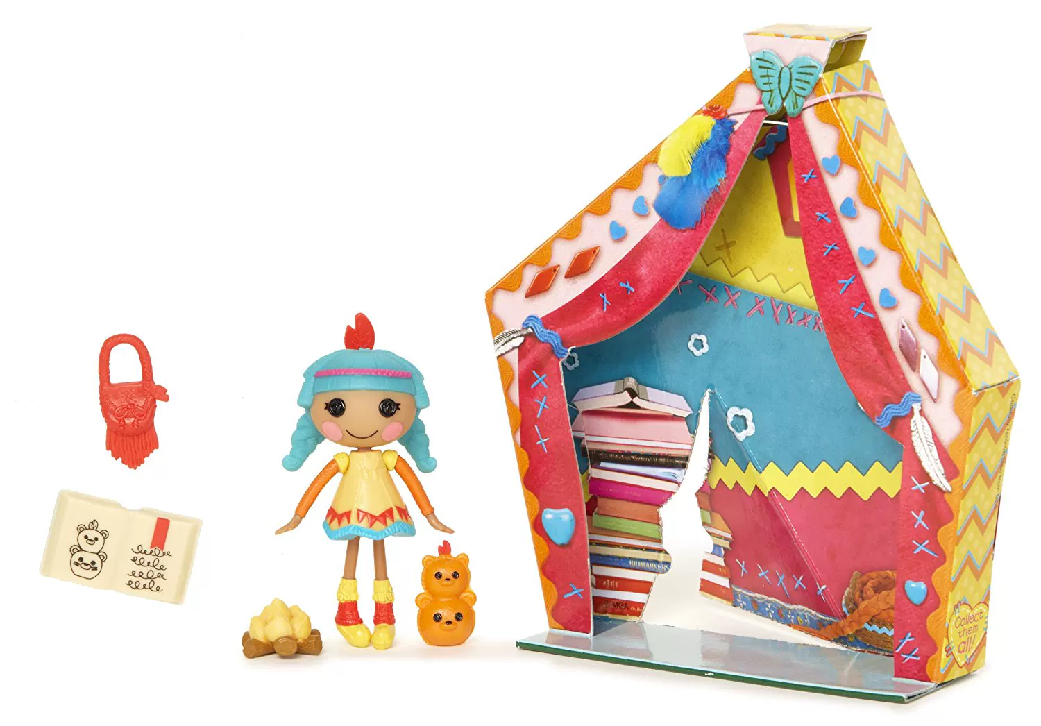 Кукла Lalaloopsy Lele Angel, мини 8 см с пером и рассказом, многоразовая упаковка