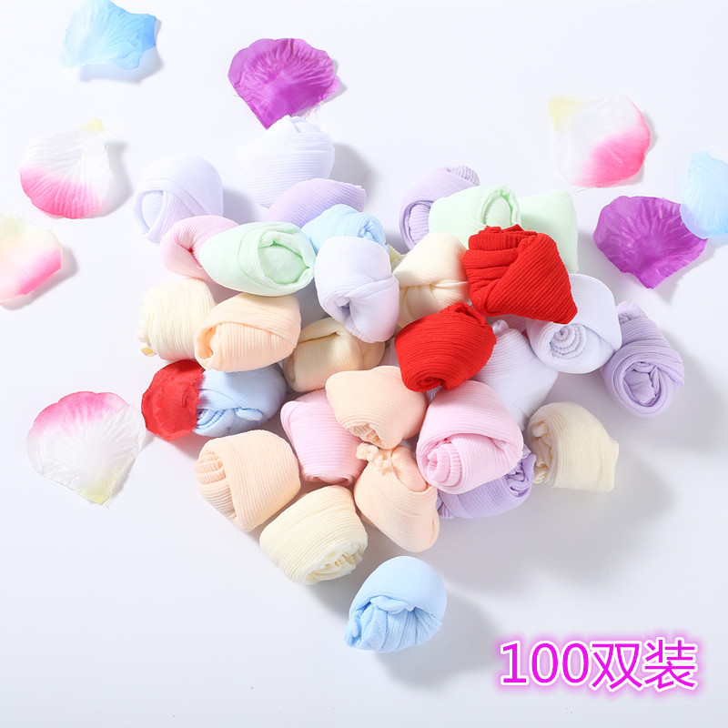 100 Pairs of Candy Socks, Floor Socks, Short Socks, Baby Summer Disposable Socks, Children's Playground Socks, Colorful Non-Slip