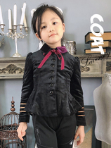Lavensey mother and daughter parent-child childrens clothing autumn new short coat girls jacket moderate cotton velvet