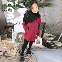 LAVENSEY new solid color class B Lewen Jubilee girl mid-length coat cashmere moderate woolen coat girl