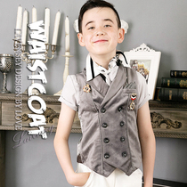 Boys new waistcoat black boy waistcoat Inron wind suit vest to serve piano gown Grand Scouts