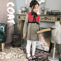 Le Wenxi baby girl spring and autumn 21 new Korean version of foreign style girls thin polyester windbreaker jacket mid-length teenager