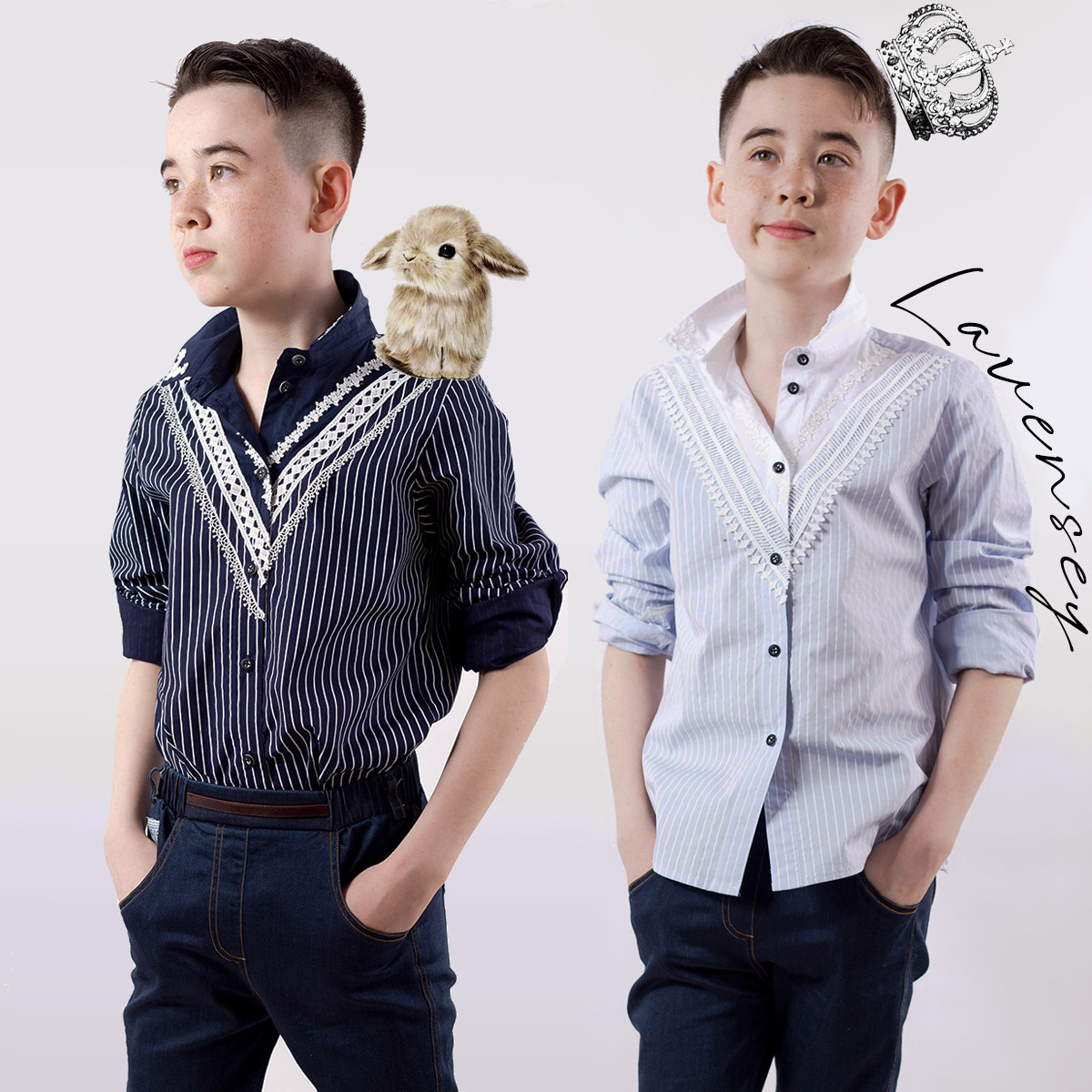 Le Wenxi Children's Long-sleeved Shirt Handsome 2022 Spring and Summer Medium and Big Children Lightweight Cotton Fashion Shirt Boys and Girls