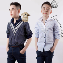 Leven Jubilee Children Long Sleeve Shirt Handsome 2022 Spring Summer CUHK Tong Light Pure Cotton Fashion Shirt Boy Girl