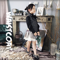 Le Wenxi Childrens clothing 21 spring and autumn new arrivals Girls big v-neck bow tie moderate British style wool vest girl