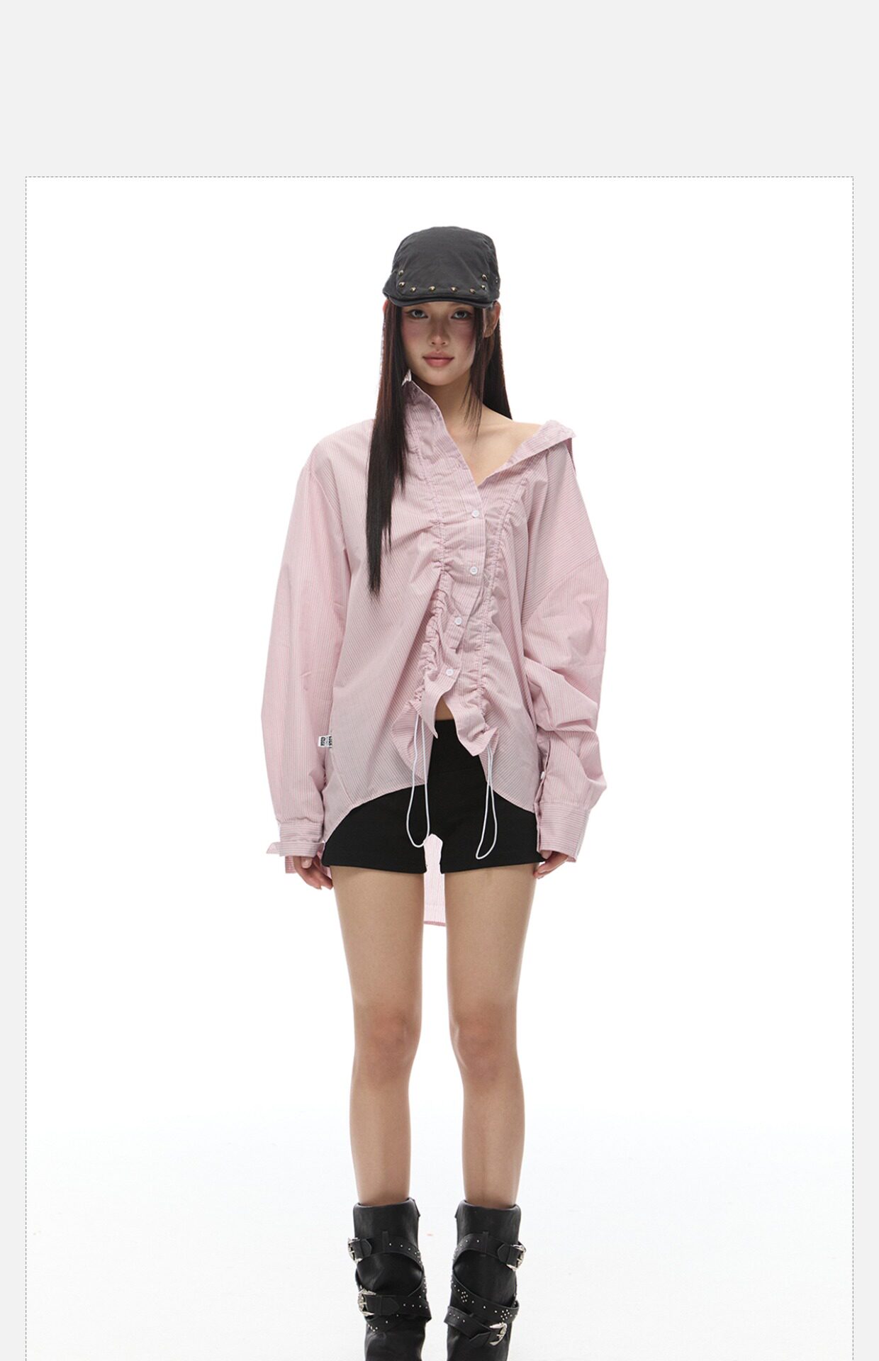 Тонкий лонгслив для отдыха, летняя рубашка, на шнурках, оверсайз 