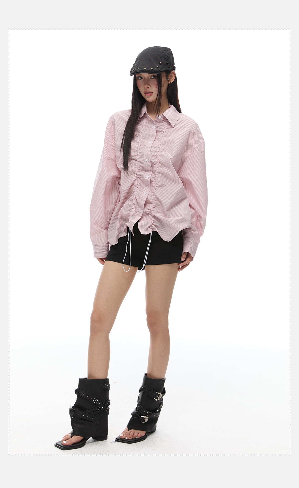 Тонкий лонгслив для отдыха, летняя рубашка, на шнурках, оверсайз 