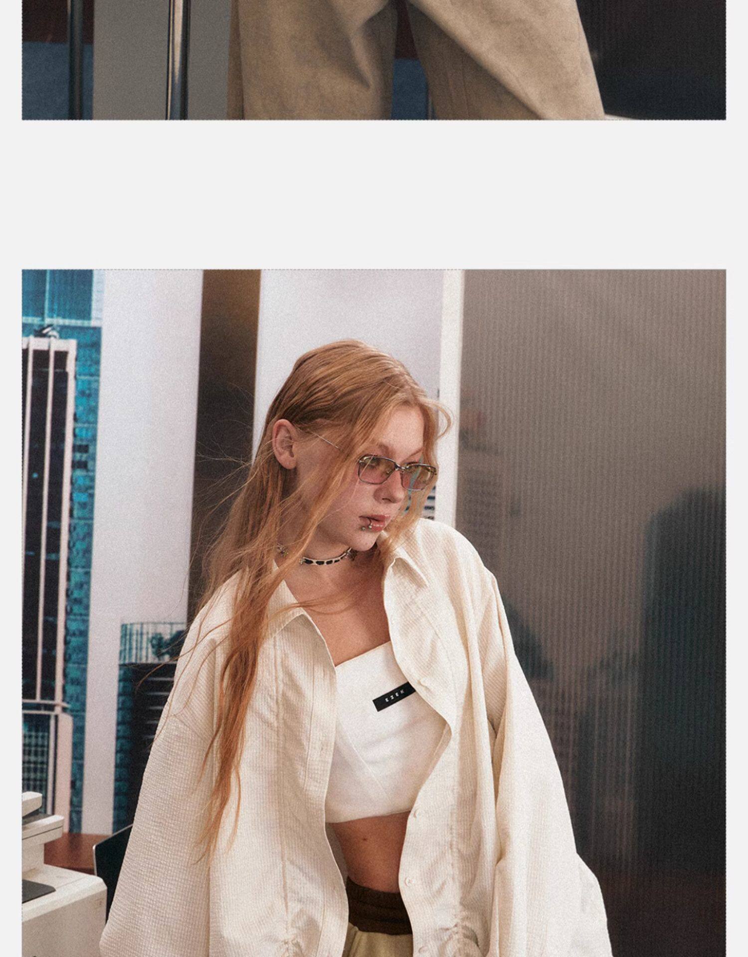 EZEK рубашка женские модели 2025 новый взрыв моделей Ранняя весна уникальный супер хороший смотреть куртка темперамент полоса накладки пальто женщина 