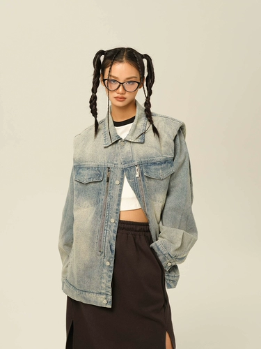 Женские джинсовые топы Ezek в стиле ретро, ​​весна-осень 2025, новые тонкие джинсовые топы, лучший модный бренд