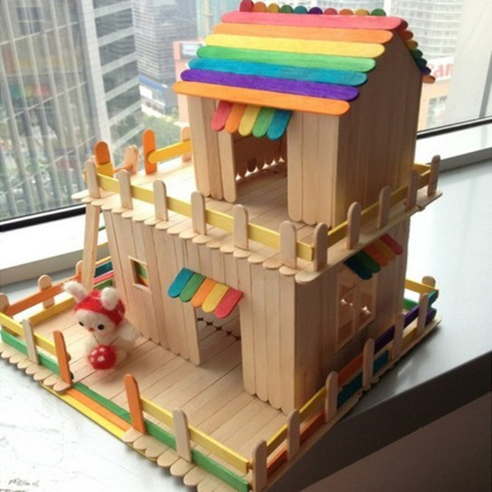 Ice cream sticks Wooden sticks Wooden strips diy handmade house model