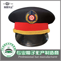 Black navy blue railway cap aviation railway vocational school student male hat crew big Eaves hat