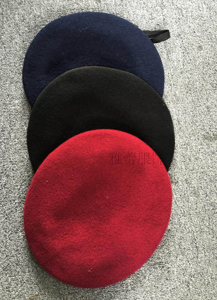 New product Song Zhongji style beret army fan full wool beret work cap performance cap property security hat cap