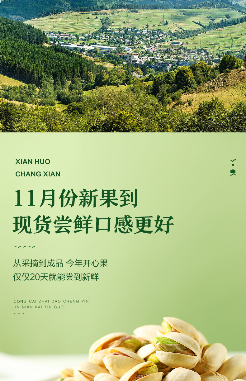 良品铺子 美国加州 原色开心果 650g 11月新果到货 图3