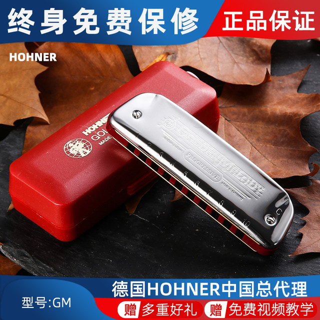 German HOHNER GoldenMelody10 ten-hole blues harmonica GM blues beginner super blowing model