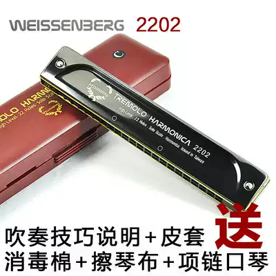 (Pirate harmonica)Wiesenburg C tune 2202 Polyphonic harmonica entry professional 22-hole silver model 