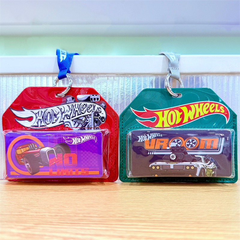 Miniso Hot Wheels Series Color-Blocked Leather Display Bag Pendant