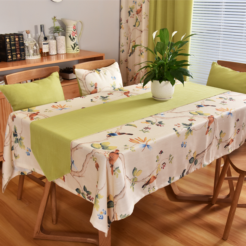 Nordic wind tablecloth simple table cloth for the cotton linen small fresh tablecloth elliptical rectangular can be customized