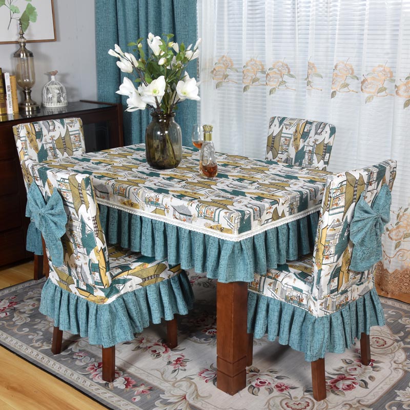 Upscale Chair Dining Room Stool Cover set of table and chairs jacket Seats seat cover Thickened Bow Tie can be dismantled and washed