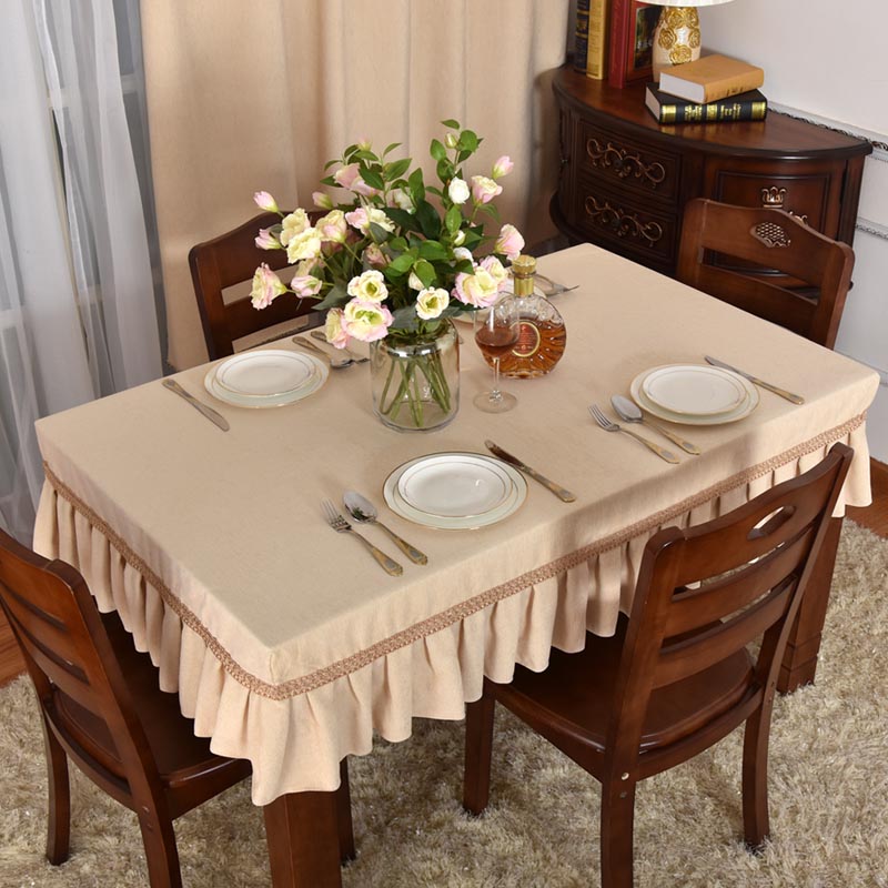 Minimalist pure colour table cloth 80 * 80 square table cloth tea table cover rectangular home living room table cloth cover sleeve