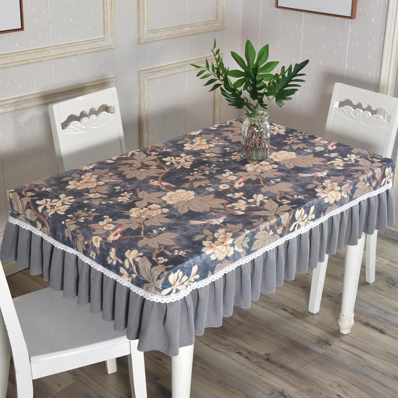Ink painting tablecloth small square cloth tea machine cover fabric rectangular cotton and linen coffee table cover living room home can be customized