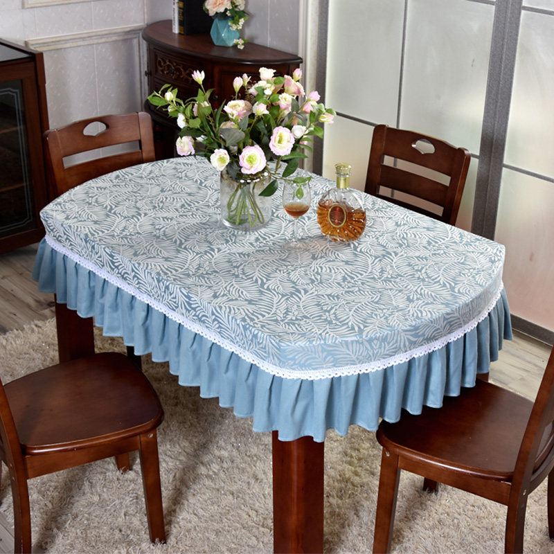 Simple modern dining table cover all-inclusive oval dining table cloth chair cover chair cushion set home fabric coffee table tablecloth