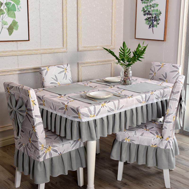 Nordic dining chair cover stool cover chair cover chair cushion set fabric home chair seat cover one-piece all-inclusive chair cover