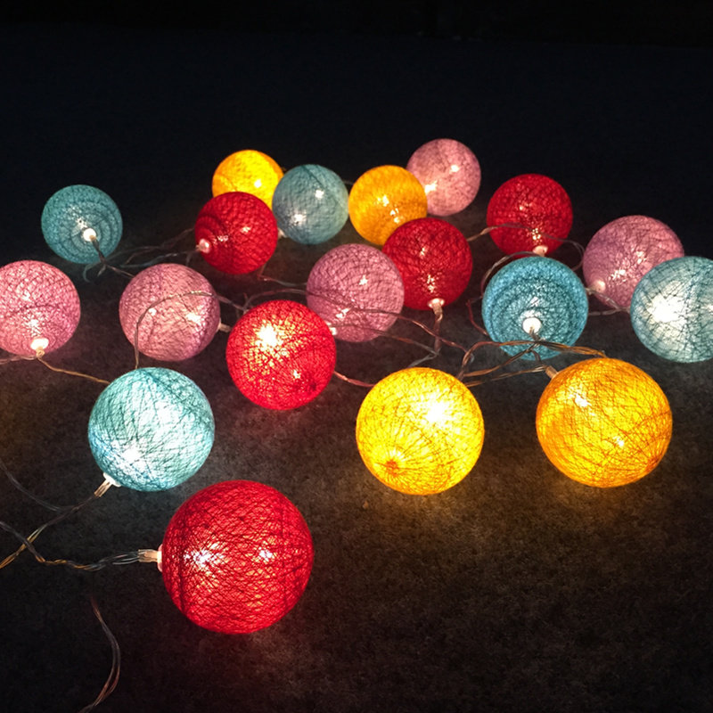 Led cotton thread ball light string Christmas little colorful lights Festive Lights Flashing Lights strings full of Star Stars Strings