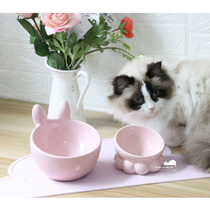 No pet pottery inclined porcelain bowl cat food bowl water bowl dog small dog eating uppice Bowl