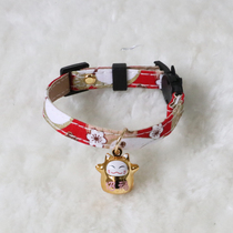 Pet lucky cat bell collar cat safety buckle bell hanging ornaments small dog jewelry English short Teddy neck ring