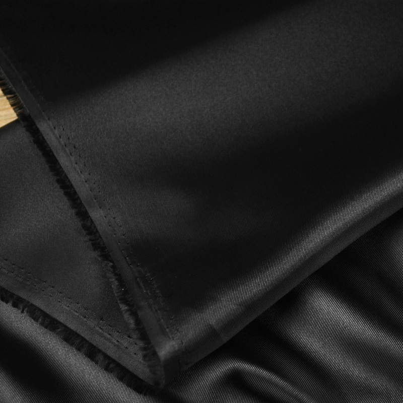 Japanese Imported Black Twill Lining Fabric, Soft, Smooth and Shiny, Suitable for Suit Pants and Skirt Lining