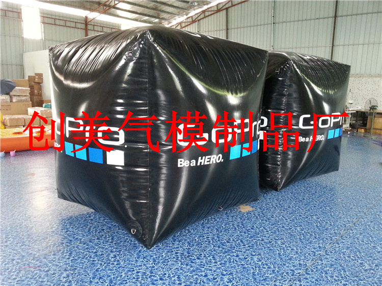 Inflatable cube water float advertising material triangular cylindrical water drop obstacle toy inflatable equipment