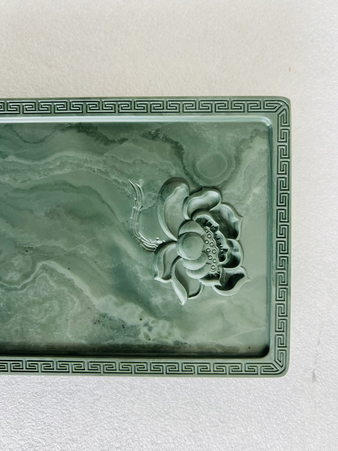 无敌了！这6英寸松花石莲花砚，文房四宝中的艺术品，你见过吗