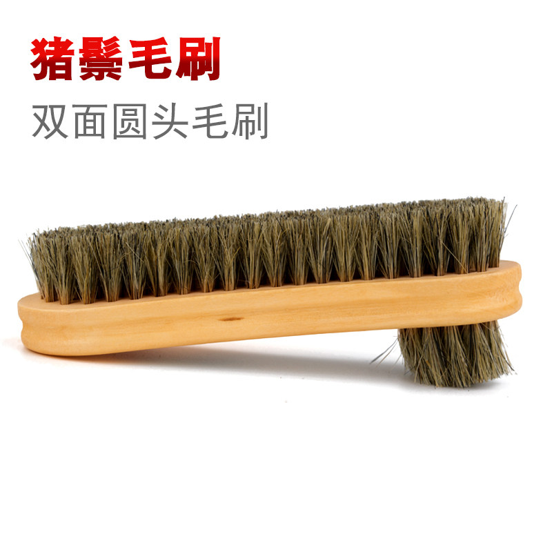 Double Sided Pig Hair Brushed Pig Mane Brushed Soft Wool Shoes Brushed Leather Shoes Brush Shoes Oil Brushed Polish Shoeshine Oil Shoe Brush Cleaning Brush