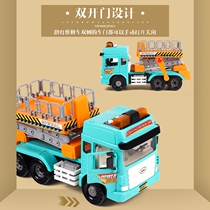 Lefei childrens toy engineering car large music story lifting street lamp maintenance inertia climbing repair model car