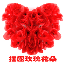 Rose simulation picture rose wedding romantic confession candle fake rose head curling rose