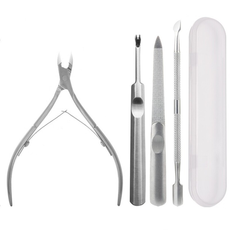 Dead Leather Pushfork Shovels Stainless Steel Hand Fingernail Die Leather Knife Trim Pliers To Keratinoci Professional Beauty Nail Tool Suit