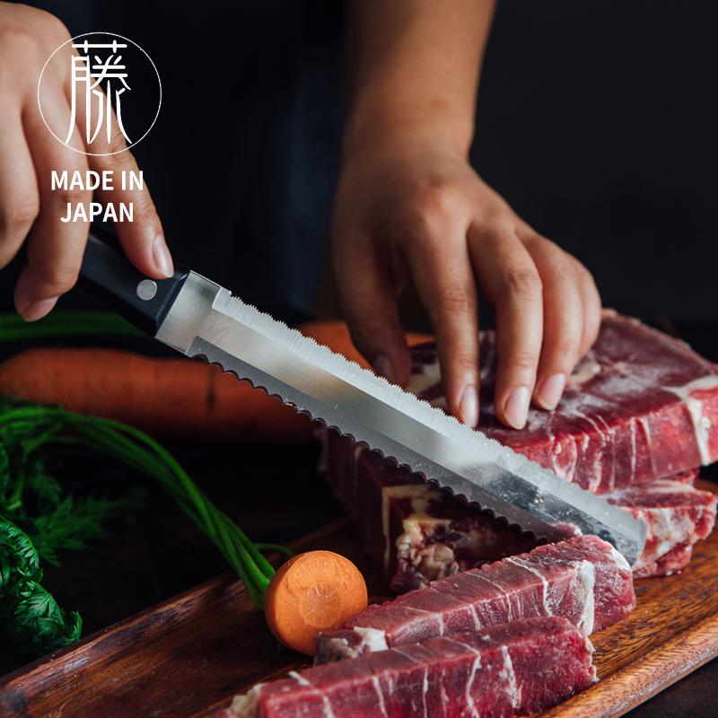 Made in Japan Imported stainless steel frozen meat knife Bread knife Freezing knife Cheese knife Serrated knife Household